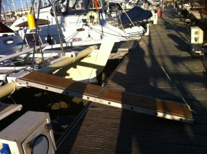 rear boarding ramp or passerell to give it it's boating term